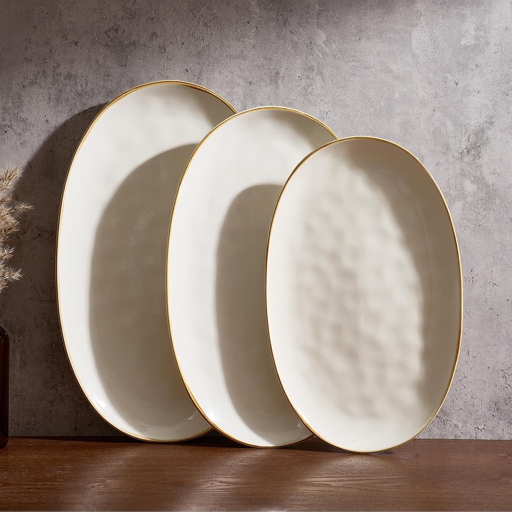 Oval Serving Platters, Set of 3